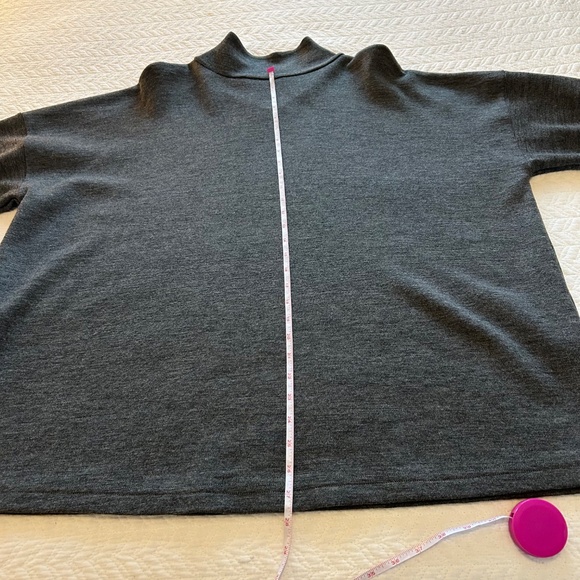 Bryn WALKER Oversized Crossover V-Neck Tunic Charcoal Grey 100% Wool Size M - Picture 13 of 15